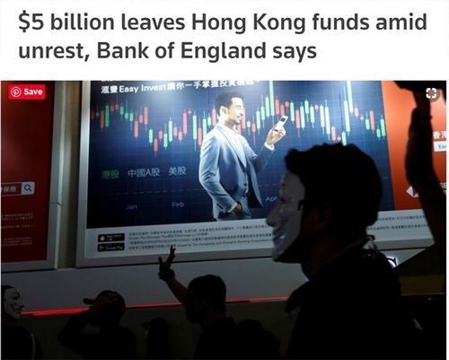 “นักลงทุนหอบเงินหนีประท้วงฮ่องกง 50,000 ล้าน เข้าทางตะวันตก”