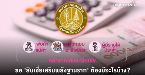 ขอกู้ 'สินเชื่อเสริมพลังฐานราก' จาก 'ธนาคารออมสิน' ต้องมีอะไรบ้าง? 