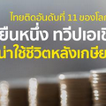 ไทยติดอันดับที่ 11 ของโลก และ ที่ 1 ทวีปเอเชีย ประเทศน่าใช้ชีวิตหลังเกษียณ