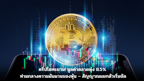 คริปโตทะยาน! มูลค่าตลาดพุ่ง 8.5% ท่ามกลางความผันผวนของหุ้น – สัญญาณแยกตัวเริ่มชัด