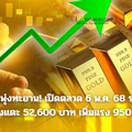 ทองคำพุ่งทะยาน! เปิดตลาด 6 พ.ค. 68 ราคาทองแท่งแตะ 52,600 บาท เพิ่มแรง 950 บาท