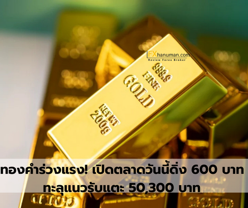 ทองคำร่วงแรง! เปิดตลาดวันนี้ดิ่ง 600 บาท ทะลุแนวรับแตะ 50,300 บาท หลังราคาต่างประเทศทรุด