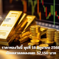 ราคาทองวันนี้ พุธที่ 18 มิถุนายน 2568 เปิดตลาดลดลงแตะ 52,150 บาท