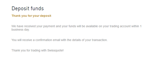 Swissquote Deposit